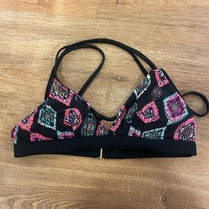 Xhilaration black orange pink and blue diamond pattern bathing suit top​​​​​​​